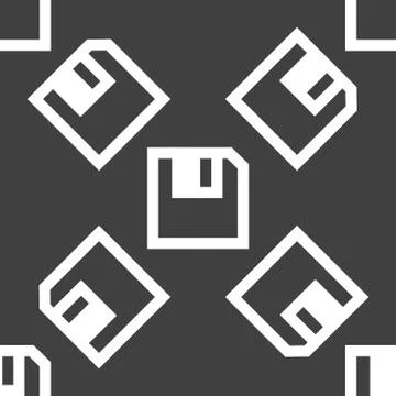 Floppy disk web icon. flat design. Seamless pattern. イラスト素材