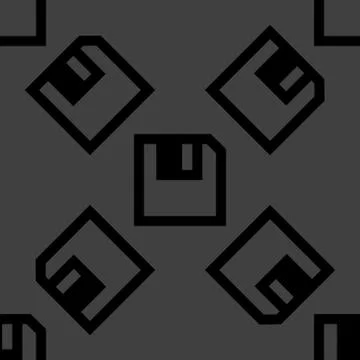 Floppy disk web icon. flat design. Seamless pattern. Stock Illustration