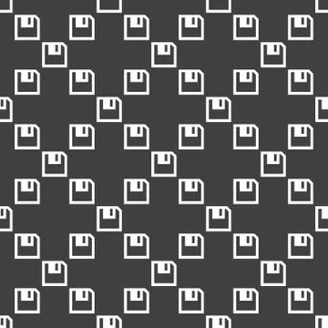 Floppy disk web icon. flat design. Seamless pattern. Stock Illustration