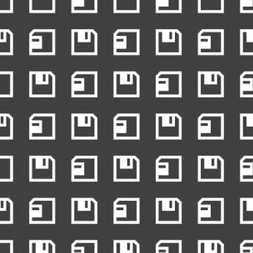 Floppy disk web icon. flat design. Seamless pattern. 库存插图
