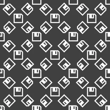 Floppy disk web icon. flat design. Seamless pattern. Stock Illustration