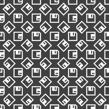 Floppy disk web icon. flat design. Seamless pattern. Stock Illustration