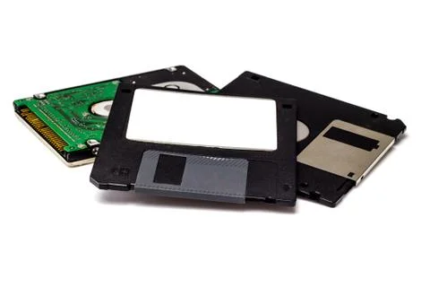 Floppy disk on white background Stock Photos