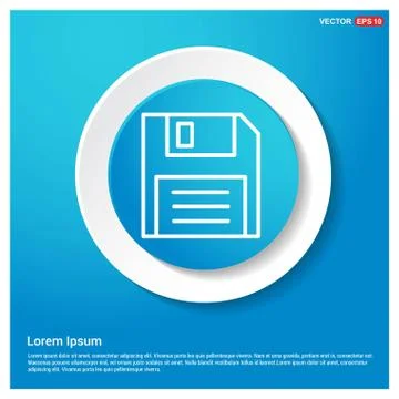 Floppy diskette icon  Abstract Blue Web Sticker Button Stock-Illustration