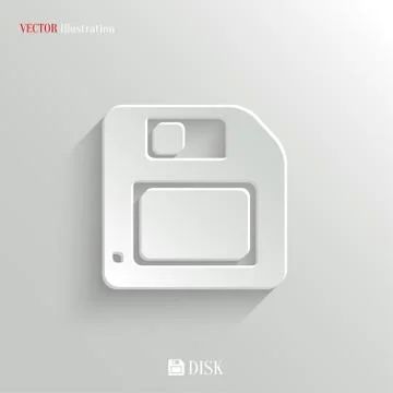 Floppy diskette icon - vector white app button Stockillustratie