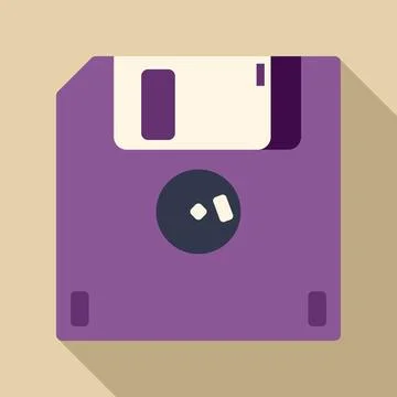 Floppy diskette representing vintage data storage technology Stock Illustration