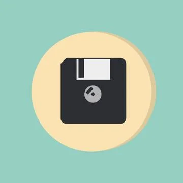 Floppy, diskette. symbol store information document. computer floppy disk ico Stock Illustration