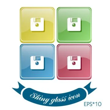 Floppy, diskette. symbol store information document. computer floppy disk ico Stock Illustration