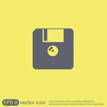 Floppy, diskette. symbol store information document. computer floppy disk ico Stock Illustration