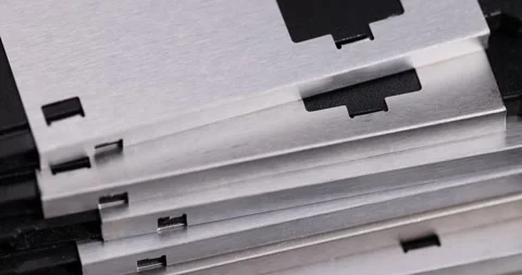 Floppy disks for storing digital information, flexible magnetic disk for Stock Footage 313574909