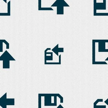 Floppy icon. Flat modern design. Seamless abstract background with geometric sha Stock Illustration