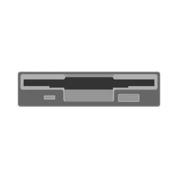 Floppy unit drive disk data vector icon flat. Retro computer hardware technol Stock Illustration