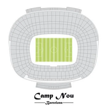 Flor plan of the Stadium Camp Nou in Barcelona Stock Illustration