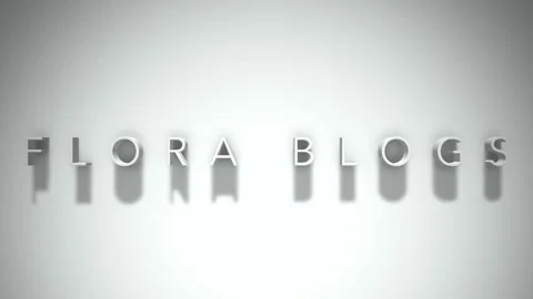 Flora blogs 3D title animation with shadows on a white background Stock Footage 297381549