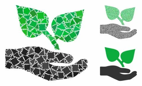 Flora care hand Composition Icon of Rough Elements Stockillustratie