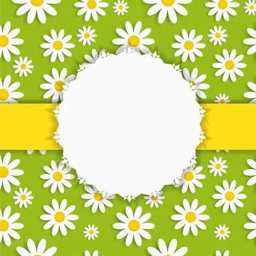 Flora Daisy Framel Design Vector Illustartion Stock Illustration