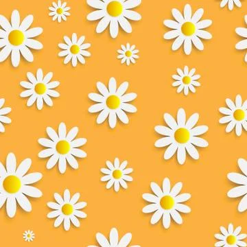 Flora Daisy Seamless Pattern Design Vector Illustartion Illustrazione stock