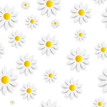 Flora Daisy Seamless Pattern Design Vector Illustartion Illustrazione stock