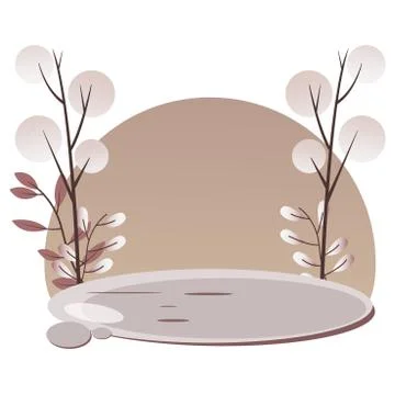 Flora flat design elements Stock Illustration