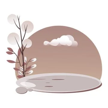 Flora flat design elements Stock Illustration