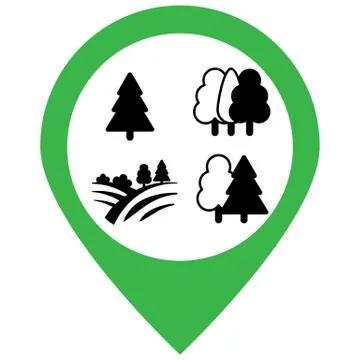 Flora forest icons set. Vector illustration. Stock Illustration