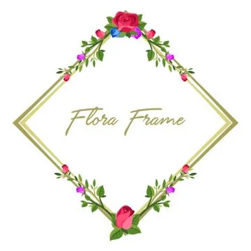 FLora frame vector Stock Illustration