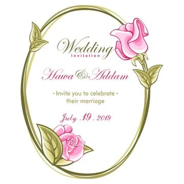 Flora frame vector ornament wedding invitation Stock Illustration