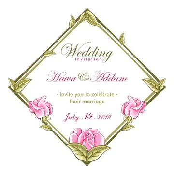 Flora frame vector ornament wedding invitation Stock Illustration