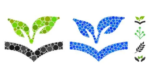 Flora Knowledge Mosaic Icon of Circle Dots 스톡 일러스트