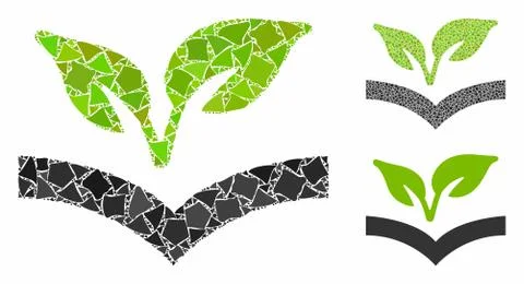 Flora knowledge Mosaic Icon of Uneven Parts 스톡 일러스트