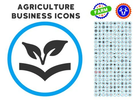 Flora Knowledge Rounded Icon with Set イラスト素材