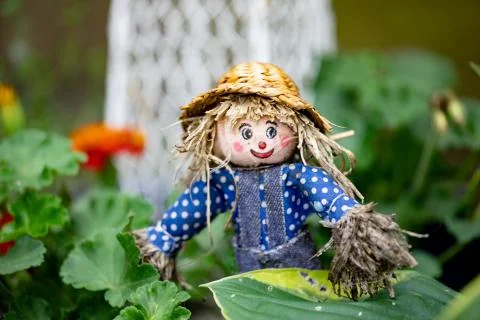 Flora Miscellaneous Objects Garden Figurine Scarecrow Ornamental Stock Photos