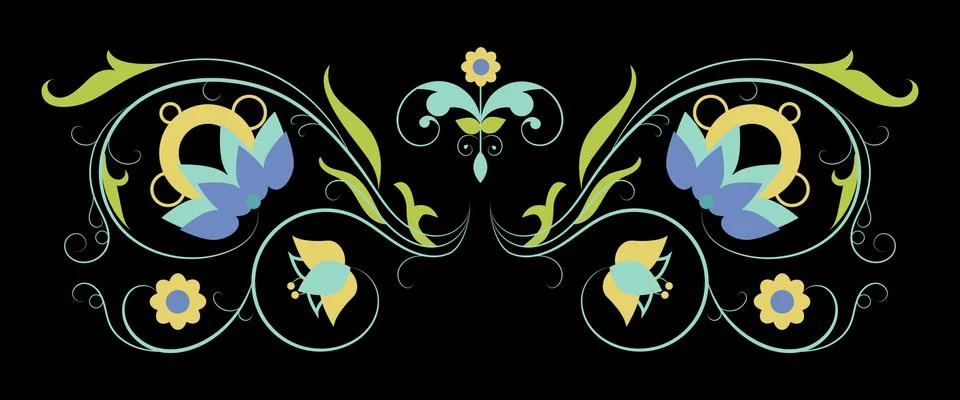 Flora ornament element design Stock Illustration