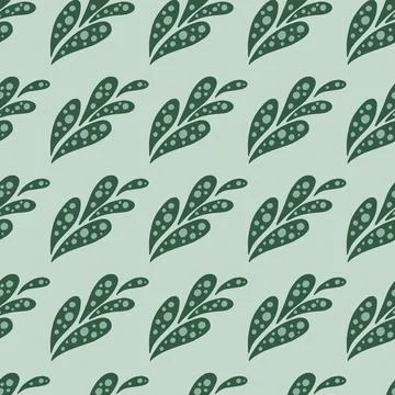 Flora seamless abstract pattern in hand drawn style with nature ornament. Gre 스톡 일러스트