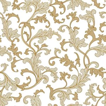 Flora seamless pattern. Flourish background with fantastic flowers and leaves Stock Illustration