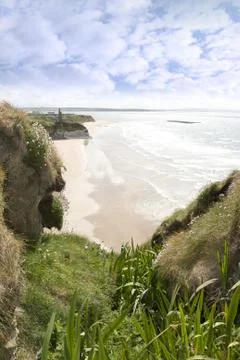 Flora view from the top of the cliffs in Ballybunion Stock Photos