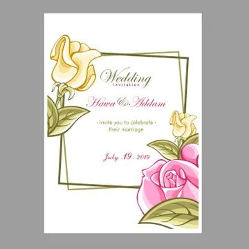 Flora wedding invitation Stock Illustration