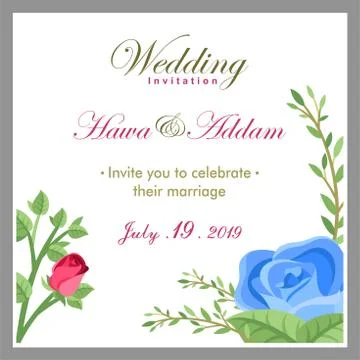Flora wedding invitation Stock Illustration