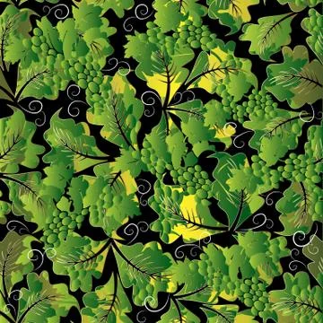 Floral 3d grapes seamless pattern. Vector abstract background wallpaper Illustrazione stock