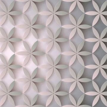 Floral 3d pattern. Abstract flowers with shadows. Elegant texture, vector b.. Stock Illustration