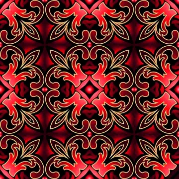 Floral 3d seamless pattern. Vector ornamental baroque style background. Repea Illustrazione stock