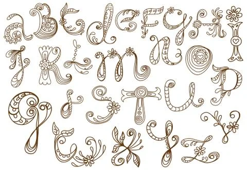 Floral abc Stock Illustration