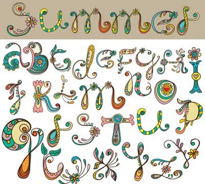 Floral abc Stock Illustration