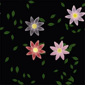 Floral abstract background texture. Seamless flowers pattern. Illustrazione stock