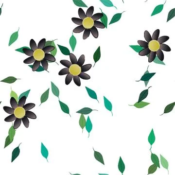 Floral abstract background texture. Seamless flowers pattern. Stock Illustration