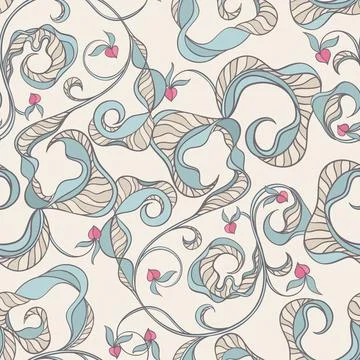 Floral abstract beige pattern Stock Illustration