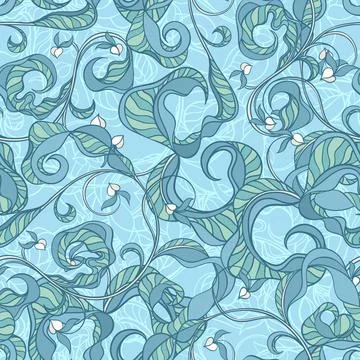 Floral abstract blue pattern Stock Illustration