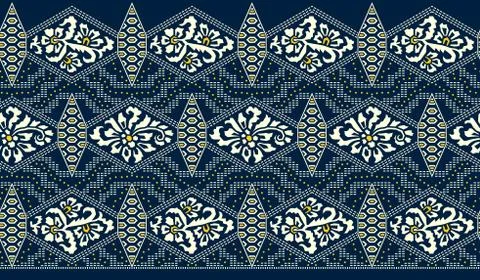 Floral abstract border design background Stock Illustration