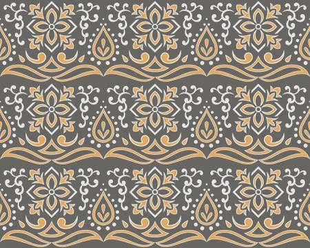 Floral abstract border design background Stock Illustration