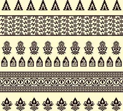 Floral abstract border design background Stock Illustration